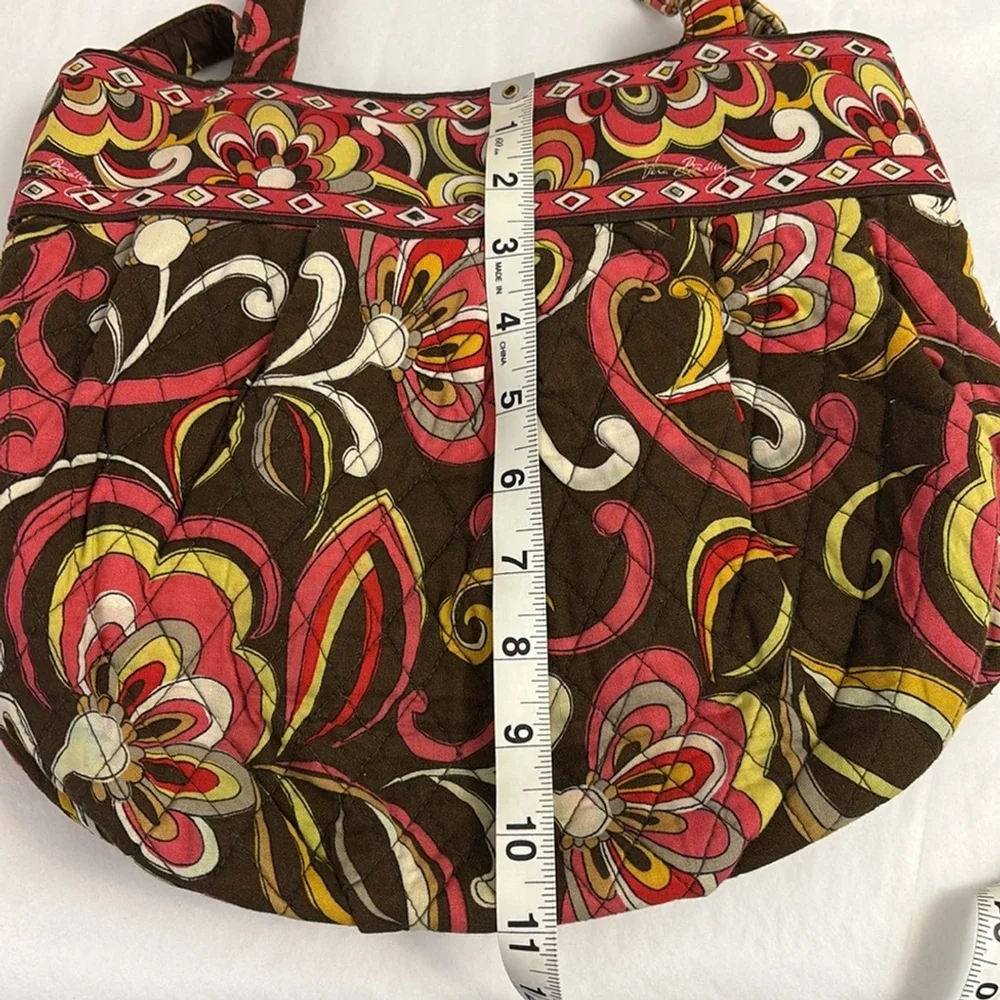 VERA BRADLEY PUCCINI (retired print) tote bag satchel multi pockets brown orange - Picture 16 of 17